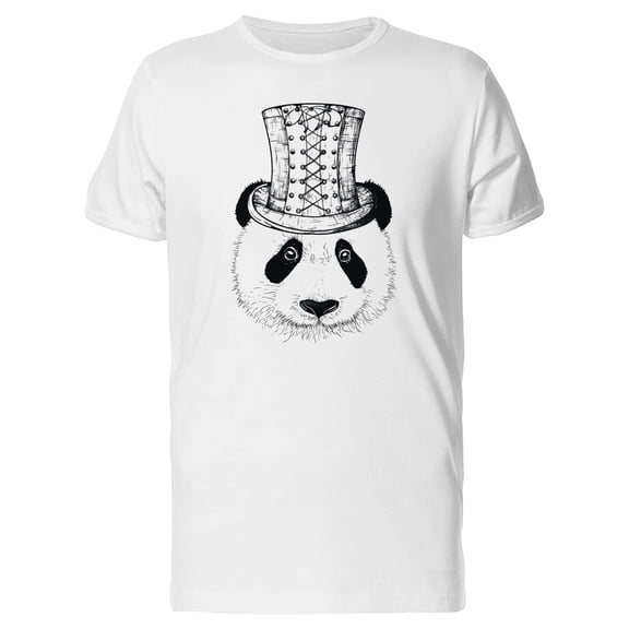 Steampunk Top Hat Panda T-Shirt Men -Image by Shutterstock, Male XX-Large