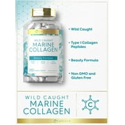 Marine Collagen Pills | 250 Caplets | Wild Caught Collagen Peptides | with Hyaluronic Acid | by Carlyle