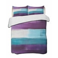 thumbnail image 2 of Quilts Queen Size, Purple Turquoise Soft Comforter Bedding Set for Bed, Modern Abstract Oil Painting Art Geometric Lightweight Quilted Bedspread with Pillow Cover(2 Pieces) for All Season, 90x96 Inch, 2 of 6