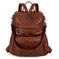 thumbnail image 6 of UTO Women's Backpack Purse PU Leather Large Designer Ladies Fashion Shoulder Handbag with Tassel(Brown Mixed), 6 of 8