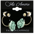 thumbnail image 2 of Mi Amore Flower Dangle-Earrings Gold-Tone/Green, 2 of 2