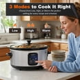 thumbnail image 6 of Bluebow 6QT Slow Cooker, 3 Heat Settings with Auto Keep Warm, Stoneware Crock Non-Stick Removable Pot, Stainless Steel, 6 of 7