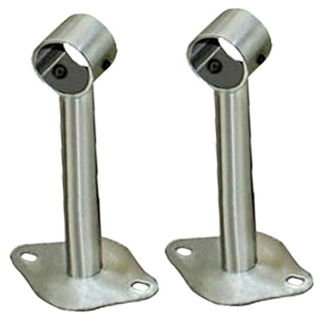 2x Wardrobe Rail Hanger Rod Socket Support Holder Tube Bracket 25mm - 150mm