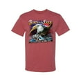 thumbnail image 2 of Wild Bobby, Born To Be Free Blad Eagle and American Flag Cars and Trucks Men's Graphic T-Shirt, Vintage Heather Red, Medium, 2 of 3