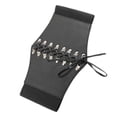 thumbnail image 3 of Black PU Wide Waist Belt for Women Dress Skirt Clothes Decoration Easy to Wear 1Set, 3 of 3
