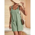 thumbnail image 4 of Women'S Summer Fashionable Short Jumpsuits, Casual Sleeveless Jumpsuits with Pockets Green Gray S, 4 of 7