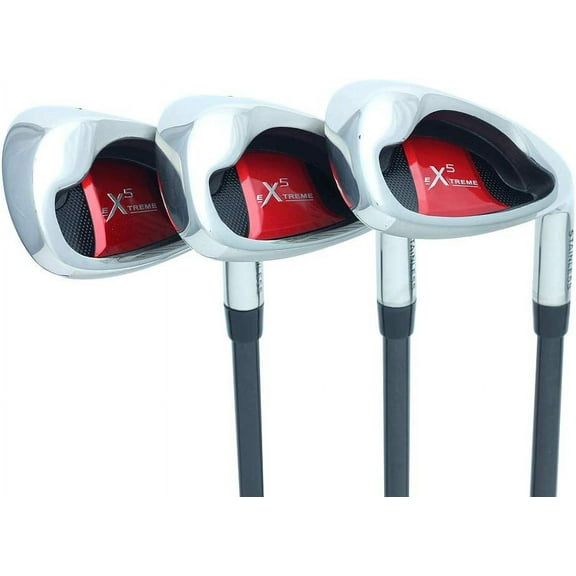 Extreme X5  4 inch Over Gigantic Big & Tall Senior Men's Wedge Set: 52 Approach Wedge (AW), 56 Sand Wedge (SW), 60 Lob Wedge (LW) Right Hand (Tall 6'9" / 4" Over) Jumbo Black Pro Velvet Grip