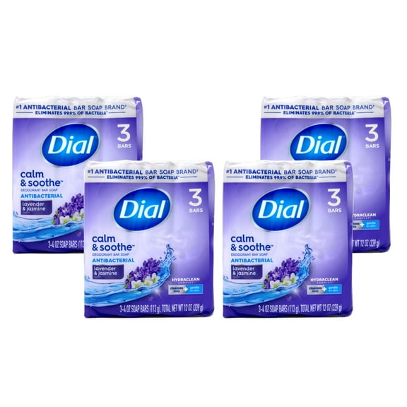 Dial Complete Lavender & Jasmine Antibacterial 4oz. Bar Soap, 3 Count - Pack of 5