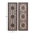 thumbnail image 4 of DecMode Brown Wood Handmade Intricately Carved Floral Wall Decor (2 Count), 4 of 15