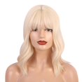 thumbnail image 1 of Peluca rizada ondulada corta para mujer de 14 ", peluca Bob beige / púrpura / marrón, pelucas sintéticas de Halloween para gorro de peluca Sunnimix peluca cosplay sintética para mujeres, 1 of 8