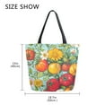 thumbnail image 5 of FORMRS Womens Canvas Tote Bag with Zipper Inner Pocket Shoulder Handbag, Vibrant Tomatoes, 5 of 7