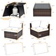 thumbnail image 3 of Costway 7PCS Patio Rattan Furniture Set Fire Pit Table Cover Cushion Navy, 3 of 8