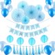 thumbnail image 1 of Kit de globos con forma de feliz cumpleaños, 37 unidades, látex y papel de aluminio, color azul, 1 of 4