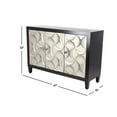 thumbnail image 4 of DecMode Modern Wood 3 Door Cabinet with Black/Silver Finish and Crescent Moon Design, 47"W x 32"H, 4 of 17