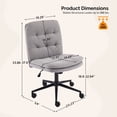 thumbnail image 6 of Ktaxon Mid Back Armless Office Chair, Linen Blend Desk Chair, Swivel Reading Chair for Home Office, Bedroom Gray, 6 of 8