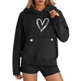 thumbnail image 2 of Football Hoodies for Women 2025 Long Sleeve Half Zip Hooded Sweatshirt with Pockets Y2K Pullover Tops, 2 of 6