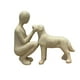 thumbnail image 4 of Figura decorativa de escritorio conmemorativa de hombre y perro, ideal para hoteles. Beige, 4 of 9