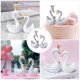 thumbnail image 4 of 1 par moda cisne cumpleaños pastel topper romántico decoración de la boda decoración del coche, 4 of 4