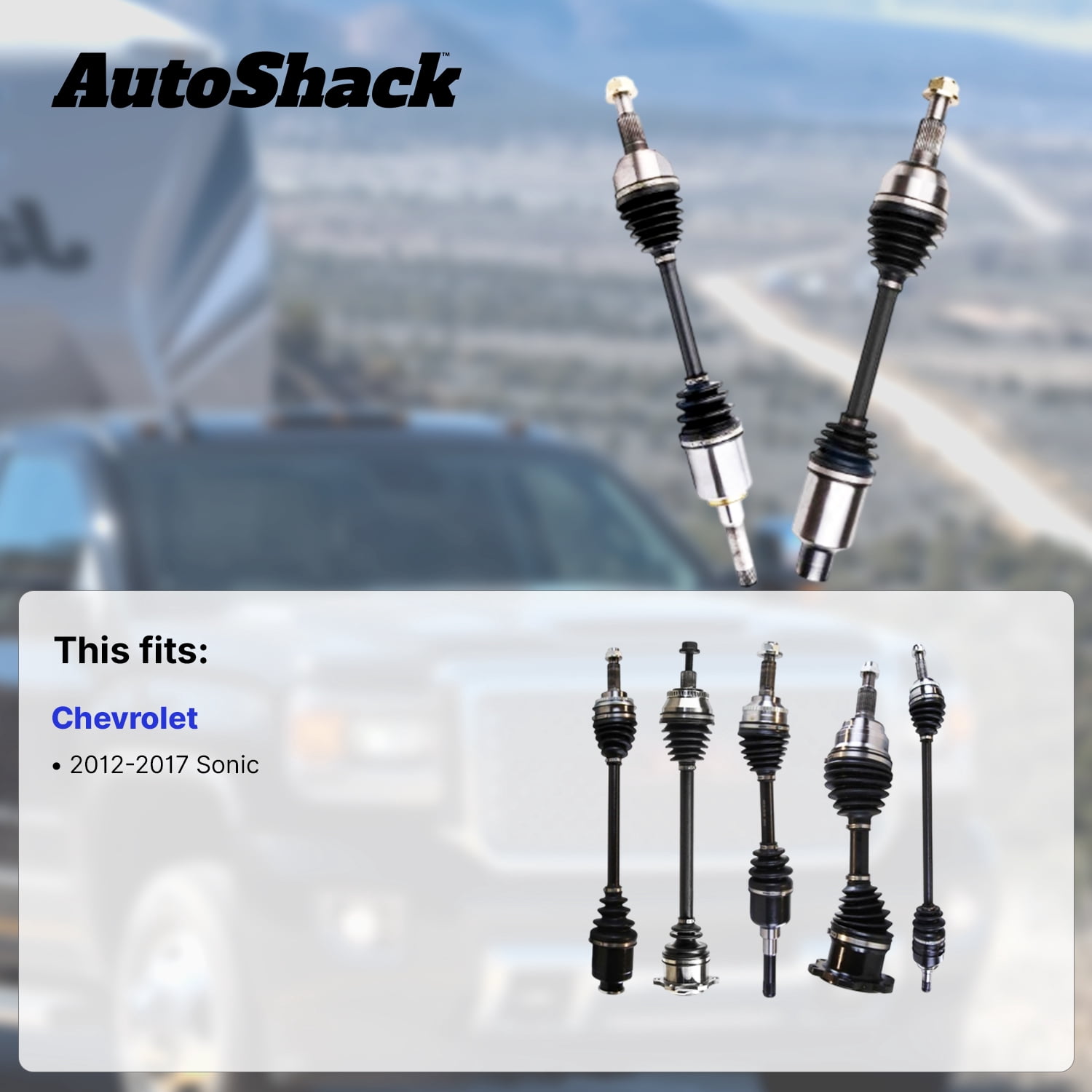 AutoShack Front CV Axle Shaft Assemblies for Chevrolet, Sonic 2012-2017, FWD L4 1.8L, Left and Right, Pair