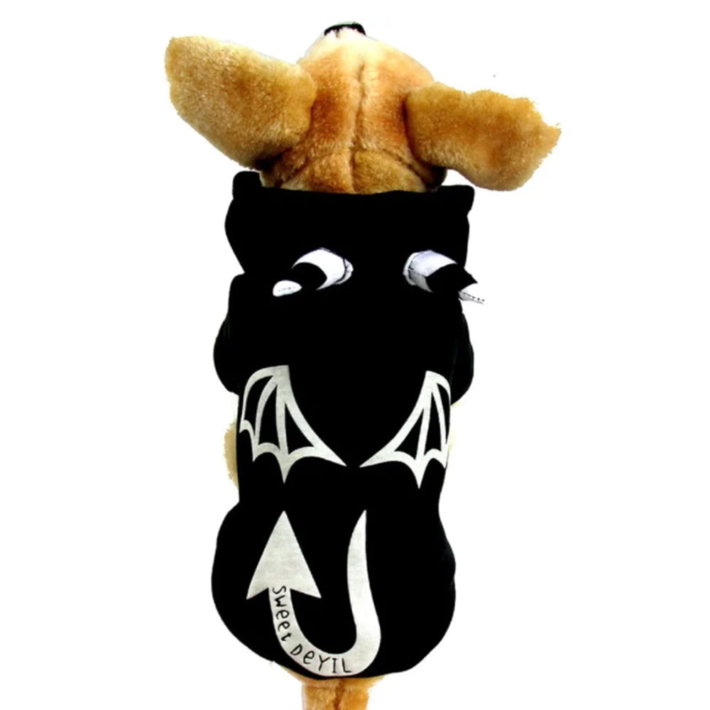 Halloween Devil Dog Hoodies with Hat Funny Cat Clothes Demon Design