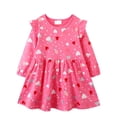 thumbnail image 2 of Zhuashum Girls Dresses Fall Winter Christmas Long Sleeve Cartoon Dress Casual T Shirt Fashion Girls Outfits Pink 12-24 Months, 2 of 8