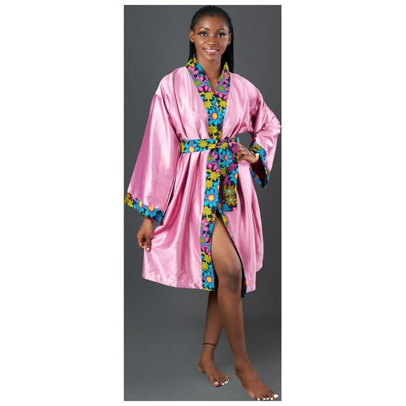 Pinkish Silk Kimono Robe