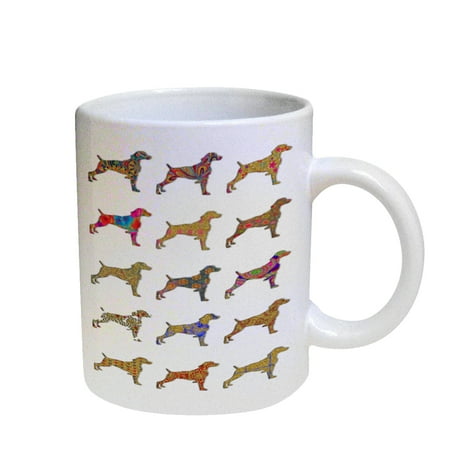 

KuzmarK Coffee Cup Mug Pearl Iridescent White - Weimaraner Gold Dog