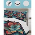 thumbnail image 4 of Teal Red Ombre Succulent Twin XL Size Down Alternative Comforter, Lightweight Comforter Quilt Bedding Set with Pillow Shams Abstract Art Botanical All Seasons Bed Comforter Duvet Insert 68"x98", 4 of 7