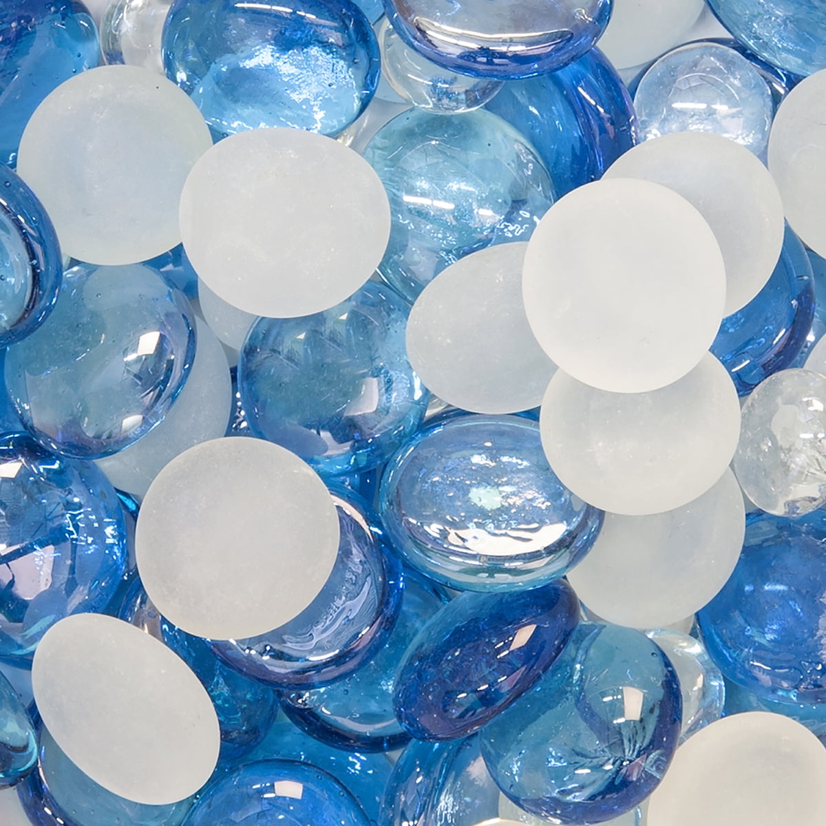 (2 pack) Akasha Superfoods Dusk Blue Glass Loose Gemstone, 38 oz