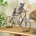 thumbnail image 2 of DecMode 17" On Bicycle Frog Garden Sculpture with Gold Accents, 2 of 9