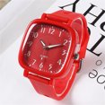 thumbnail image 3 of Resicozy Women's Watches Silicone Strap Square Dial Fashion Classic Ladies Wrist Watch Water Resistance and Lightweight Watches Red, 3 of 3