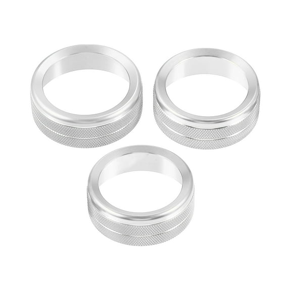 Unique Bargains Car Air Conditioner Knobs AC Radio Switch Knob Cover for Jeep Wrangler JL JLU Silver Tone (Set of 3)