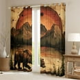 thumbnail image 2 of jejeloiu Wildlife Animal Bear Black Out Curtains,Natural Landscape Curtains Pack of 2 (42x63 Each),Retro Ink Painting Bedroom Curtains For Boys,Super Cozy Room Decor, 2 of 6