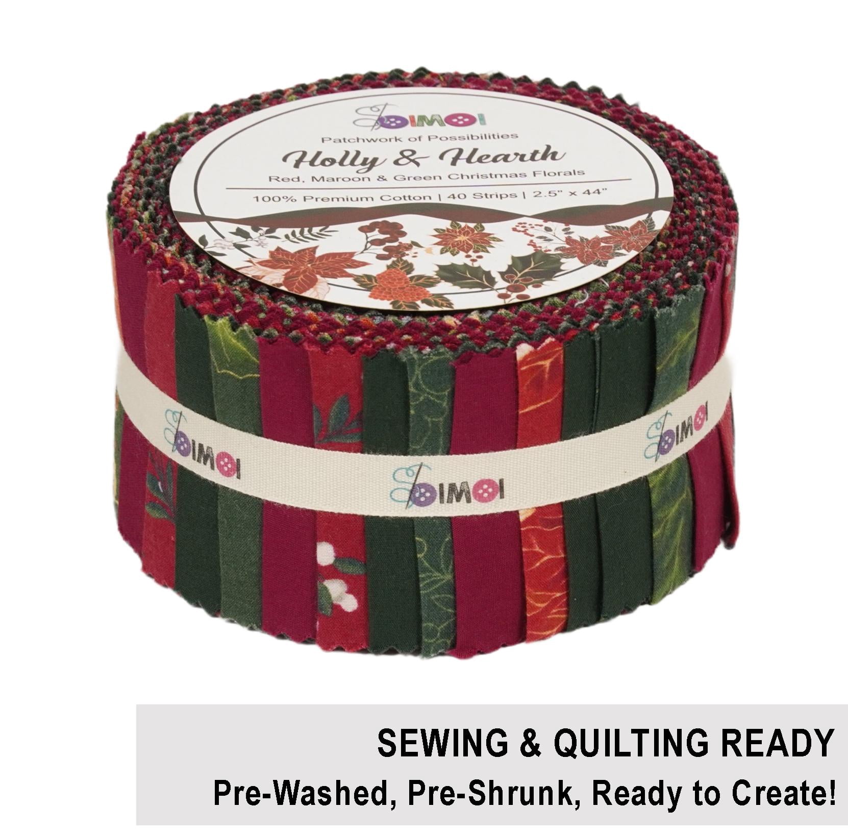 Soimoi Jelly Roll Fabrics for Quilting 40 Strip 2.5" Cotton Strips Bundles, Perfect Quilting Fabric for Craft Project, Cotton Strips for Home Decor, Blanket, Rugs - Holly & Hearth