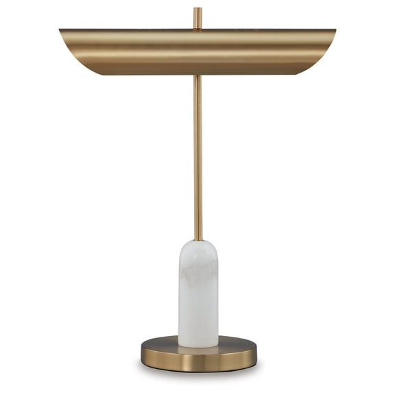 Signature Design by Rowleigh Marble Desk Lamp, Modern Metal Accent Lighting for Desks, 21" Tall