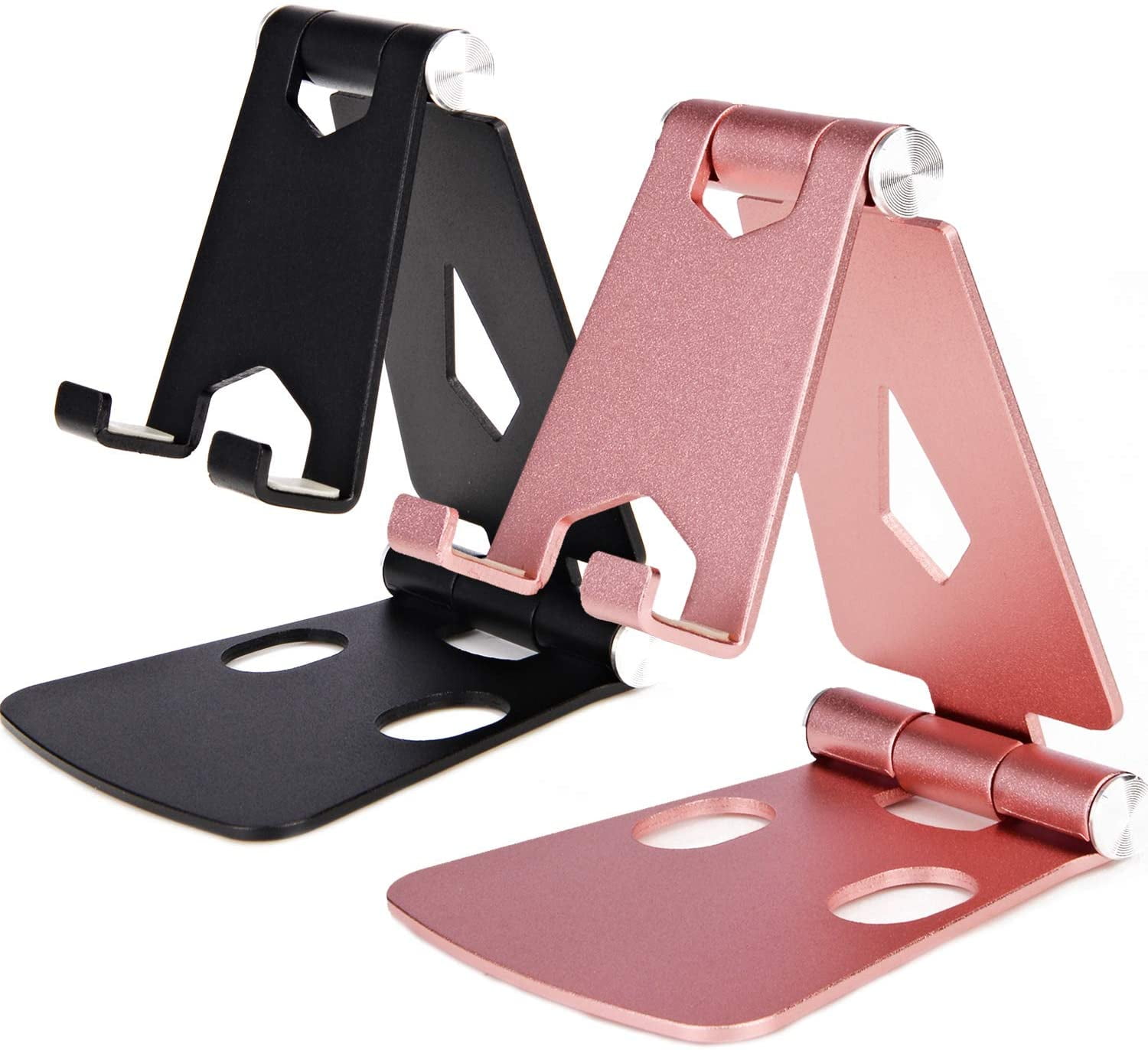 2Pack Cell Phone Stand for Angle Height Adjustable Desk Sturdy Aluminum Metal All Android Smartphone