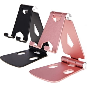 2Pack Cell Phone Stand for Angle Height Adjustable Desk Sturdy Aluminum Metal All Android Smartphone