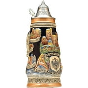 Beer Steins by King Rhine (Rhein) River Landmarks Relief Beer Stein (Beer Mug) Limited Edition by King Werke Germany