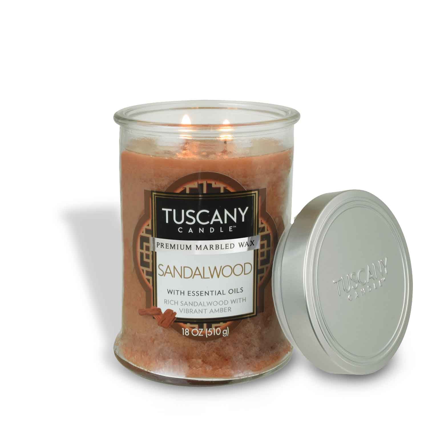 Tuscany Candle Sandalwood Scented Jar Candle Amber Blend 18 Ounce