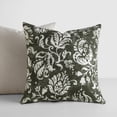 thumbnail image 2 of Noble Linens 2-Pack Cotton Slub Decor Throw Pillows - Distressed Floral Olive, 2 of 4