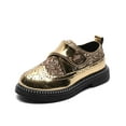 thumbnail image 2 of ZHOGXU Children Boys Shoes Non Slip Thick Bottom Hook Loop Comfortable Elegant Stylish Dress Shoes For Stage Performance,Gold,10.5-11 Years, 2 of 7