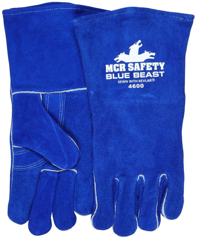 Blue Beast 4600-XL Select Side-Split Leather Welding Work Gloves, XL, Blue, Gauntlet Cuff, 1 Pair