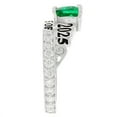 thumbnail image 2 of JackAni 10k White Gold Simulated Emerald May Birthstone Gorgeous 2025 Graduation Ring - Size 8.00, 2 of 5