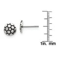 thumbnail image 3 of Stainless Steel Antiqued and Polished Soccer Ball Post Earrings, 3 of 7