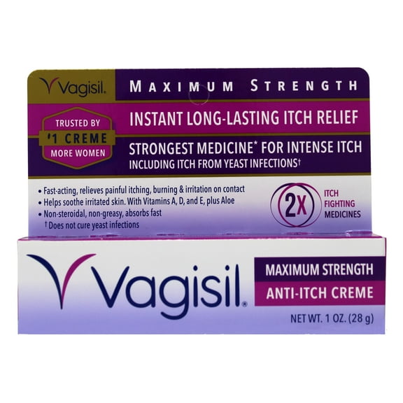 Vagisil Anti-Itch Creme Long Lasting Itch Relief, Maximum Strength - 1 oz