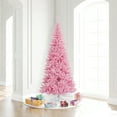 thumbnail image 3 of Vickerman 7.5' Pink Fir Slim Artificial Christmas Tree with Pink Dura-lit LED Lights, 3 of 3