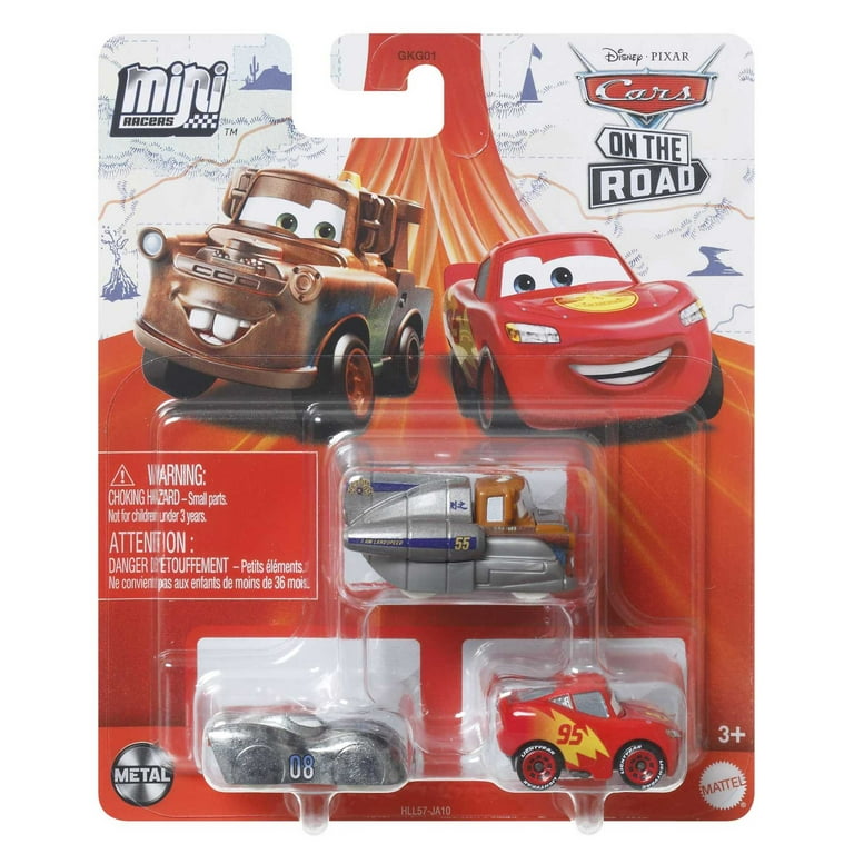 Disney Pixar Cars Toys, Road Race 3-Pack Mini Metal Toy Vehicles
