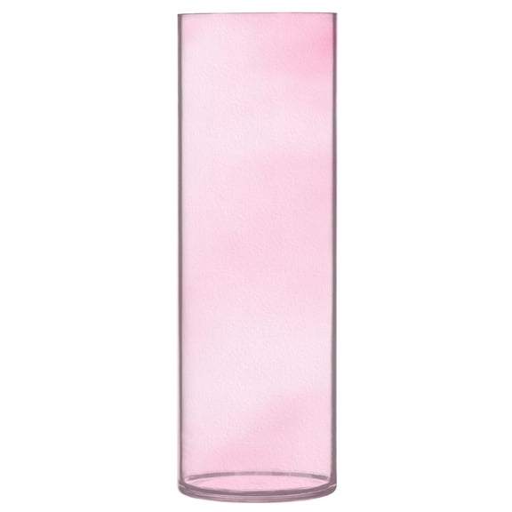 Haosy Plastic Flower Vase 11.8 inch Tall Clear Cylindrical Vases for Centerpieces Home Wedding Decor Dreamy Pastel Pink