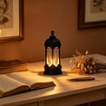 thumbnail image 2 of Hexagonal LED Electronic Candle Light with Black Metal Frame Vintage Indoor Patio Hanging Ambient Decor Lamp, 2 of 6