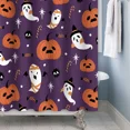 thumbnail image 6 of Tchckioa Shower Curtain for Bathroom,Halloween Pumpkin Ghost Privacy Protection Hooks Bath Curtain,72x84, 6 of 8